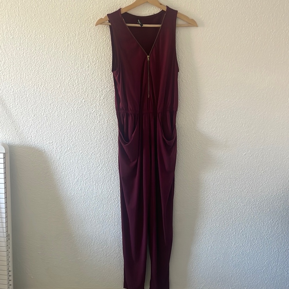 Burgundy Jumpsuit Pants